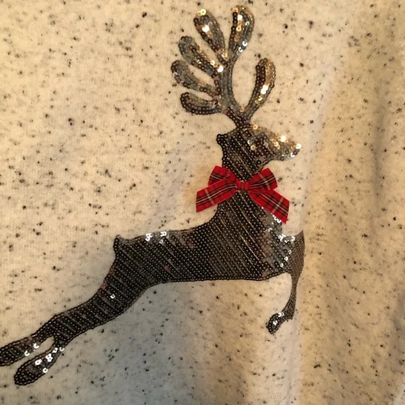 Karen Scott Women's Plus Size Sequin Reindeer Sweater Gray Multi Size 2X, NWT - Picture 2 of 6